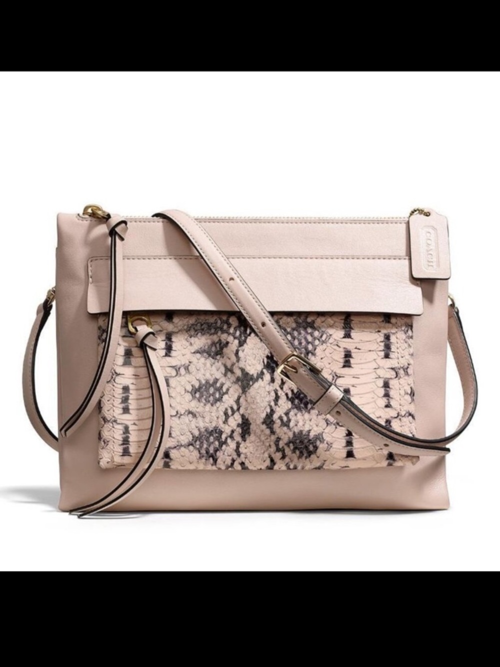 Coach Madison Pale Pink Felicia Python Embossed Crossbody Bag Handbag